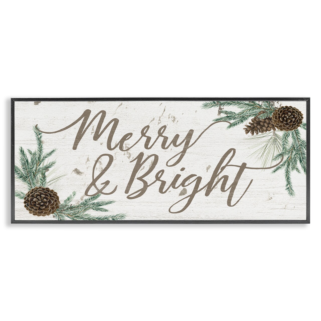 Stupell Industries Merry & Bright Festive Winter Framed Giclee Art